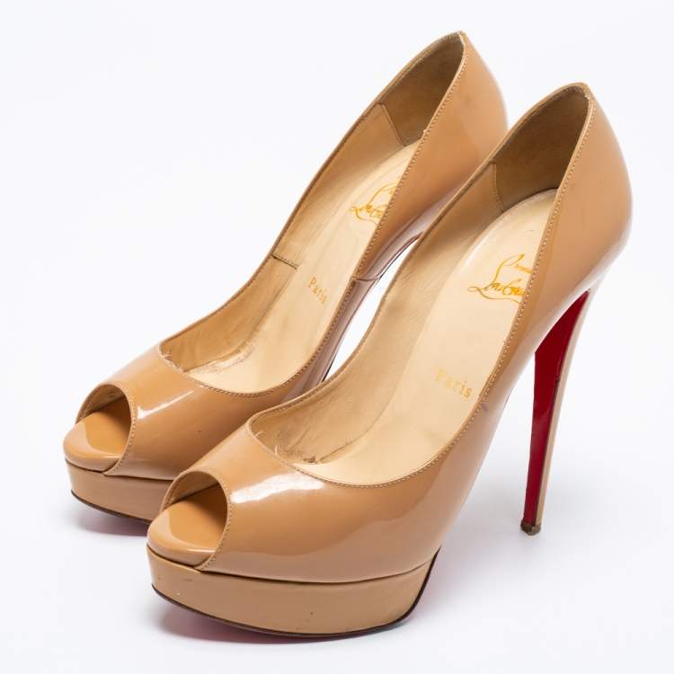 Christian louboutin lady hot sale peep 15 patent calf