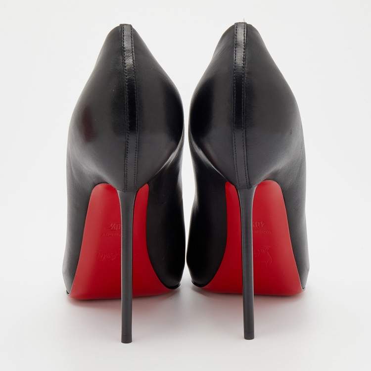 Pre Owned Christian Louboutin Black Leather Big Lips Pumps Size 40.5