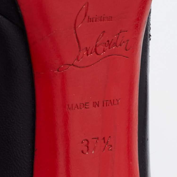 Pre Owned Christian Louboutin Black Leather New Simple Pumps Size 37.5