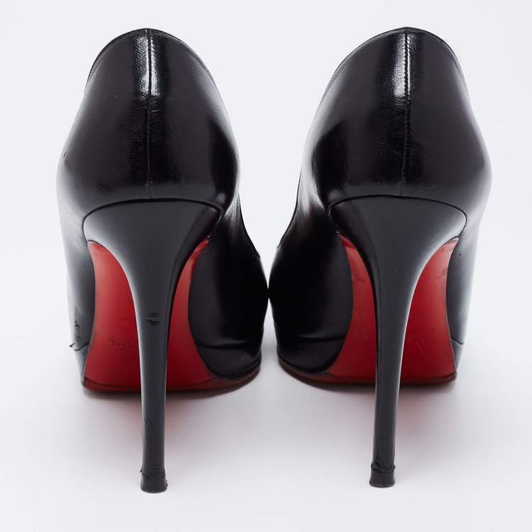 Pre Owned Christian Louboutin Black Leather New Simple Pumps Size 37.5