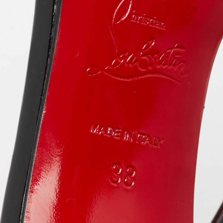 Pre Owned Christian Louboutin Black Patent Leather Madame Claude D'orsay Pumps Size 38
