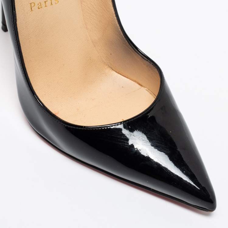 Pre Owned Christian Louboutin Black Patent Leather So kate Pumps Size 38.5 
