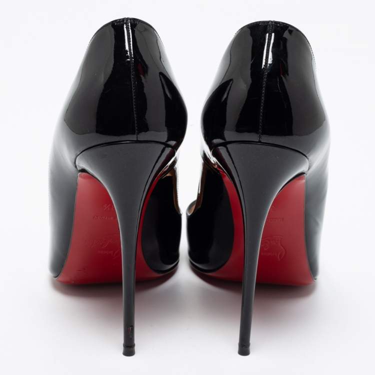Pre Owned Christian Louboutin Black Patent Leather So kate Pumps Size 38.5 