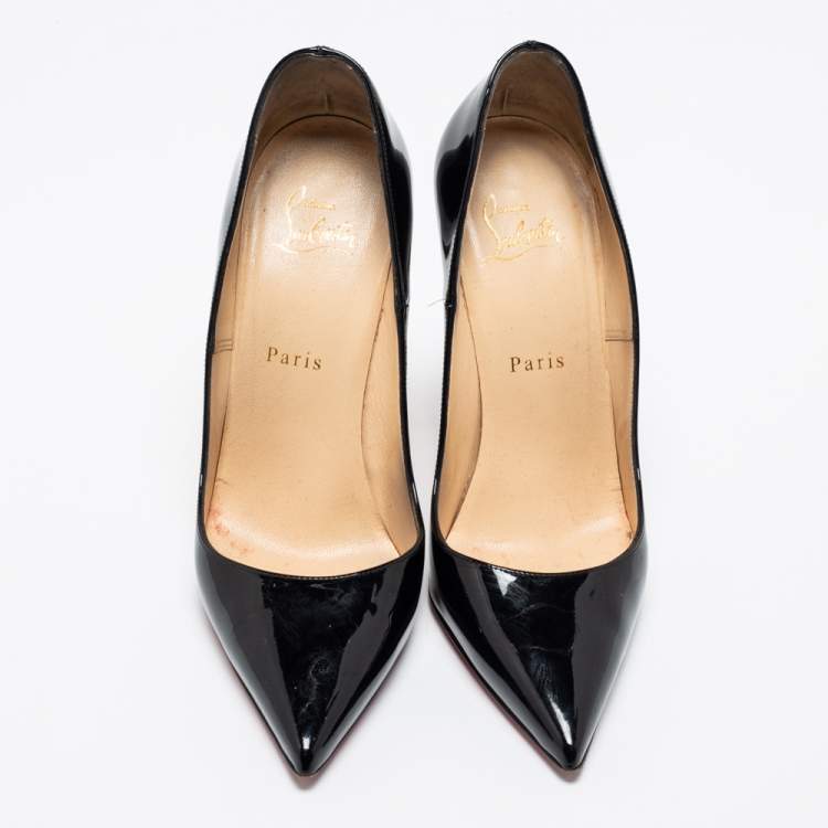 Pre Owned Christian Louboutin Black Patent Leather So kate Pumps Size 38.5 