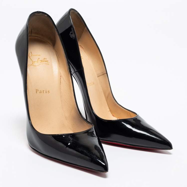 Pre Owned Christian Louboutin Black Patent Leather So kate Pumps Size 38.5 