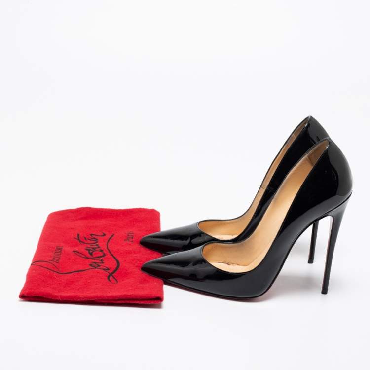 Pre Owned Christian Louboutin Black Patent Leather So kate Pumps Size 38.5 