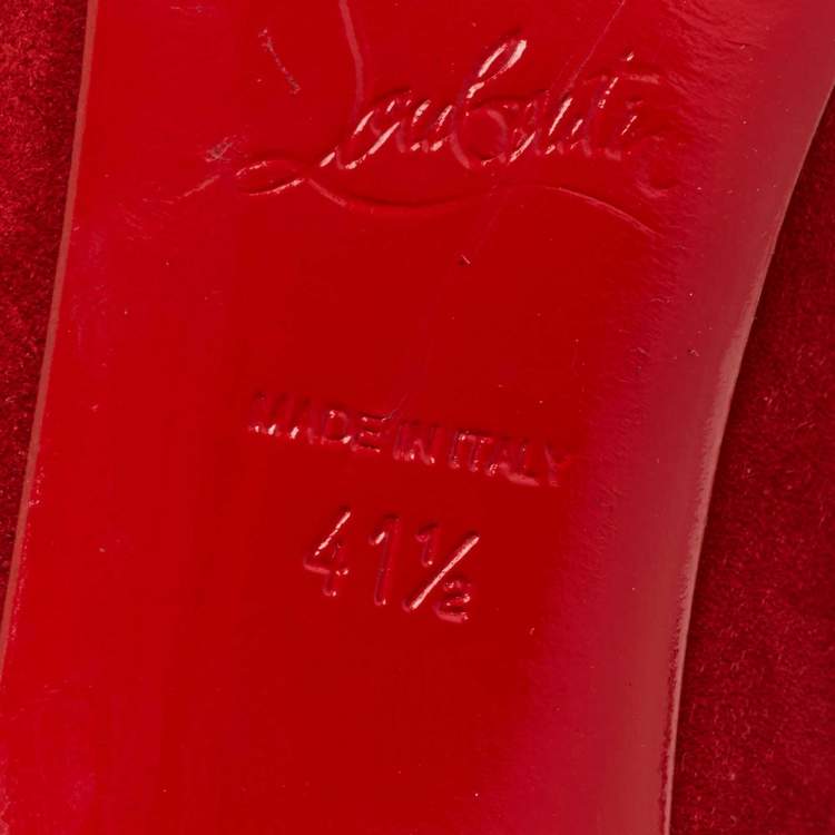 Pre Owned Christian Louboutin Red Suede Pigalle Follies Pumps Size 41.5