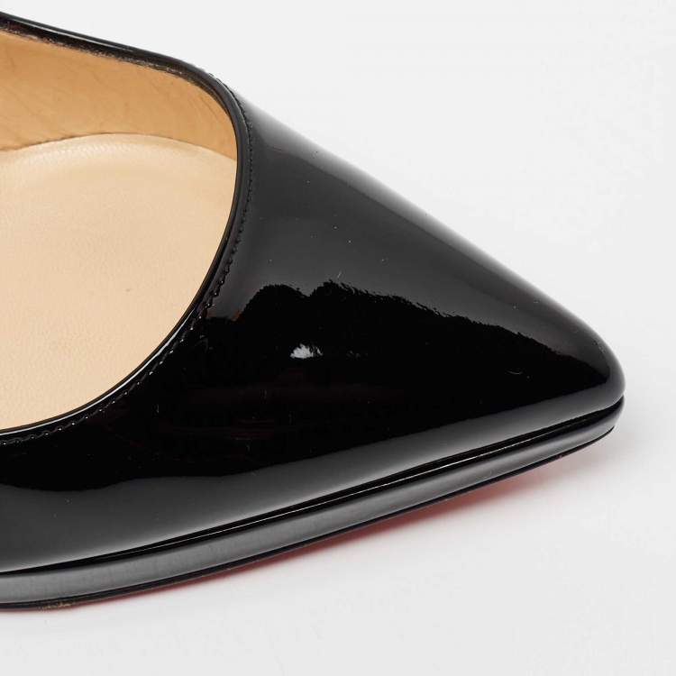 Pre Owned Christian Louboutin Black Patent Leather Pigalle Plato Pumps Size 35.5