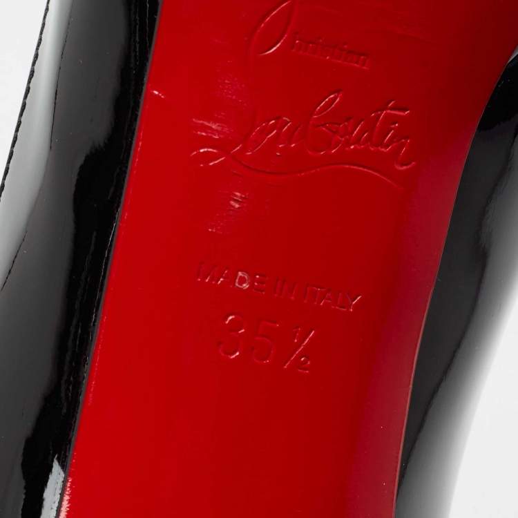Pre Owned Christian Louboutin Black Patent Leather Pigalle Plato Pumps Size 35.5