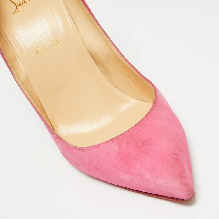 Pre Owned Christian Louboutin Pink Suede Pigalle Follies Pumps Size 41.5 