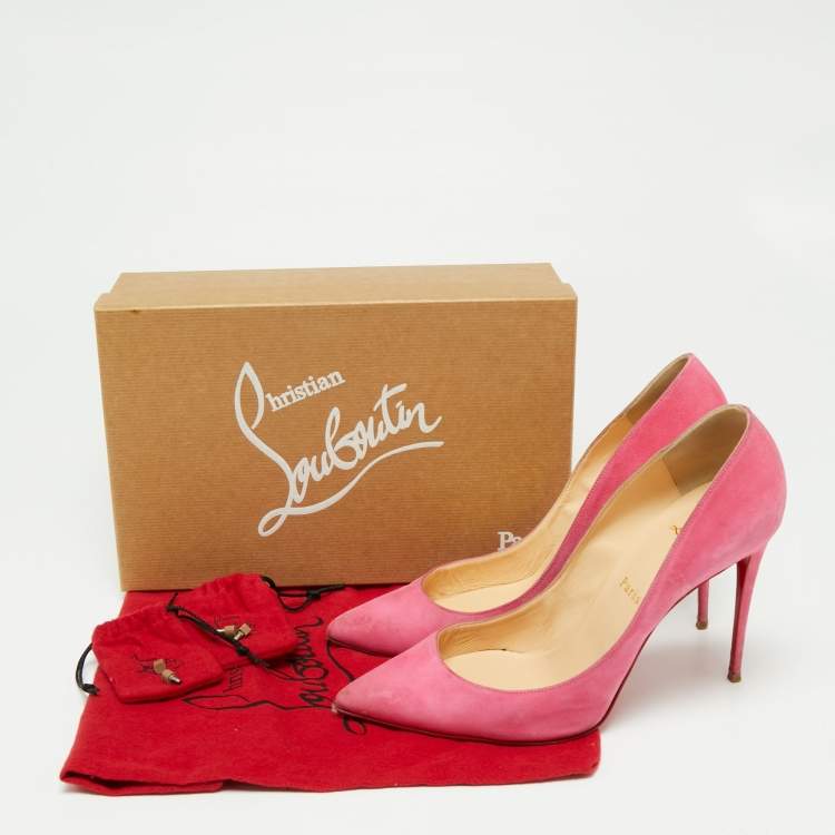 Pre Owned Christian Louboutin Pink Suede Pigalle Follies Pumps Size 41.5 