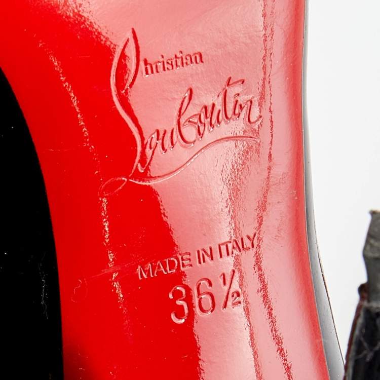 مملوكة مسبقًا Christian Louboutin Black Patent Leather Wavy Dolly Pumps Size 36.5