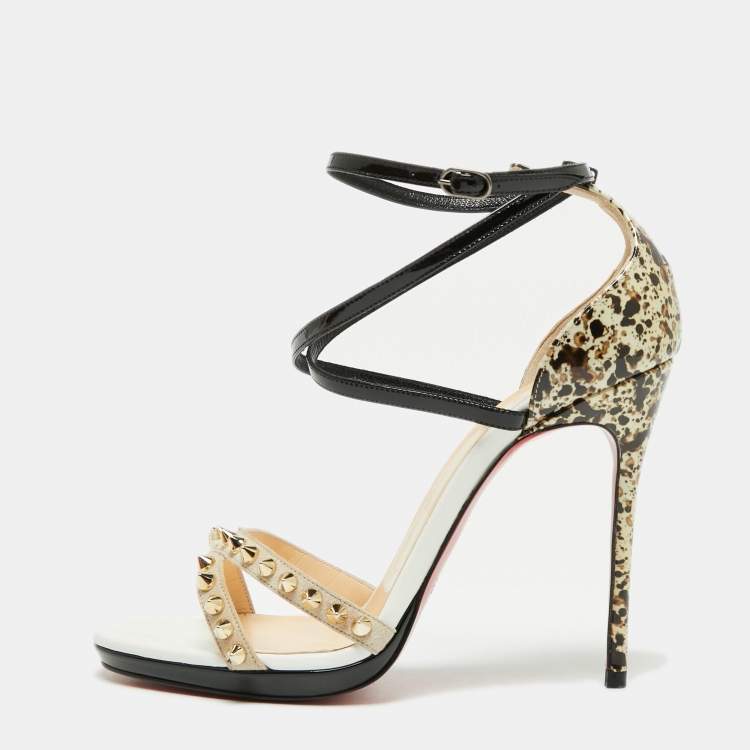 Christian Louboutin Tri-Color Printed Patent Leather and Suede