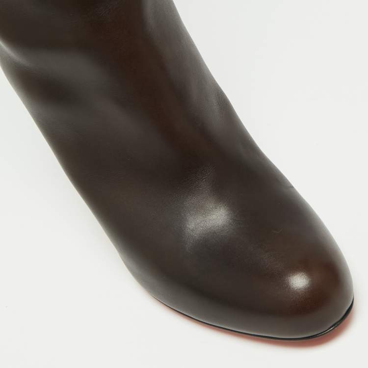 مملوكة مسبقًا Christian Louboutin Brown Leather Knee Length Boots Size 38