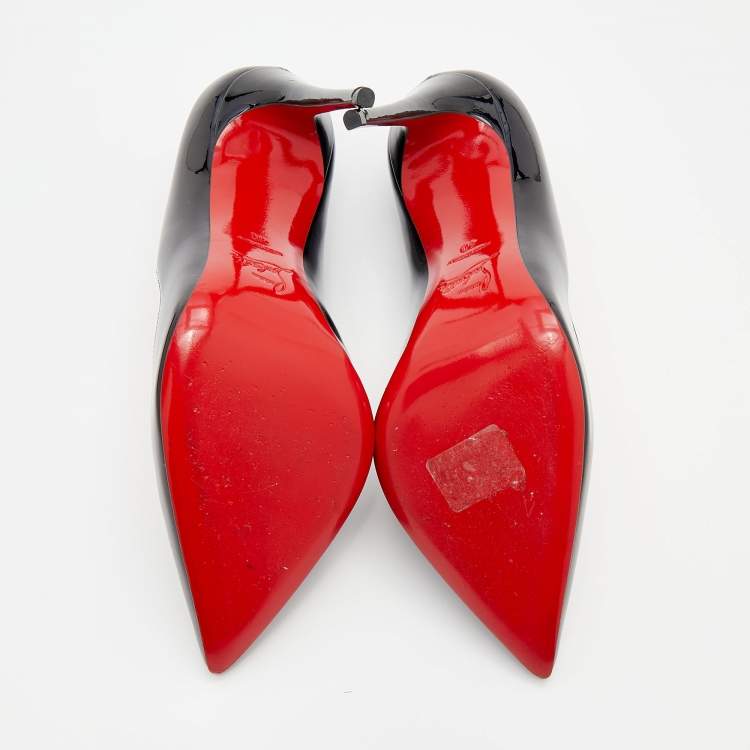 Pre Owned Christian Louboutin Black Patent Leather Hot Chick Pointed Toe Pumps Size 40