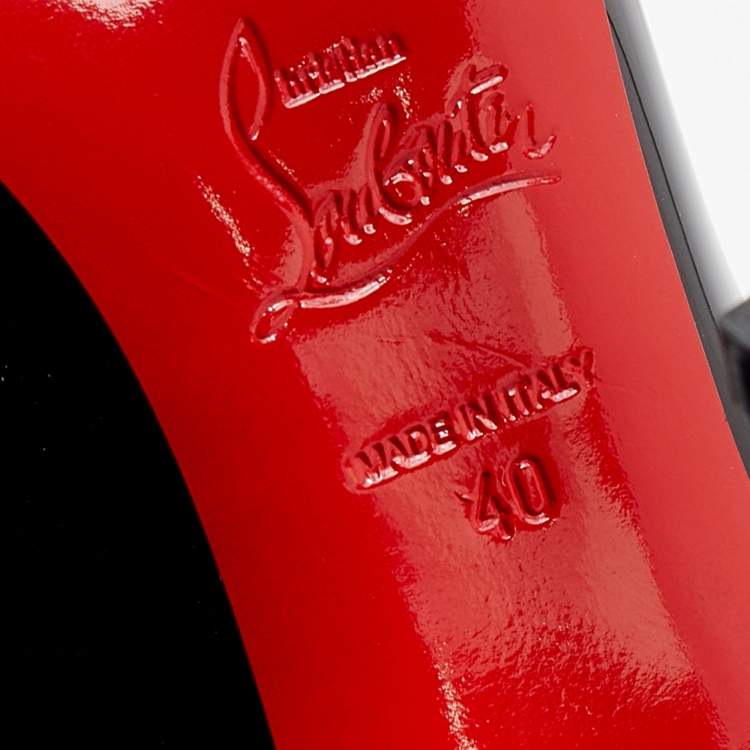 Pre Owned Christian Louboutin Black Patent Leather Hot Chick Pointed Toe Pumps Size 40