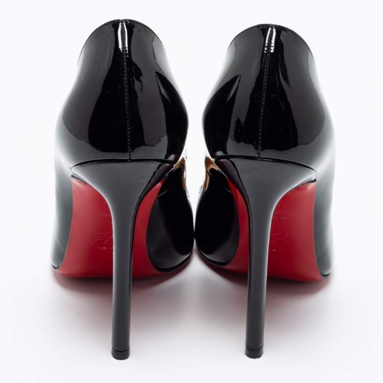 Pre Owned Christian Louboutin Black Patent Leather Pigalle Pumps Size 36.5