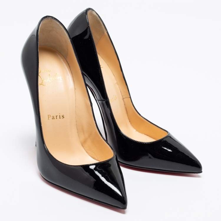 Pre Owned Christian Louboutin Black Patent Leather Pigalle Pumps Size 36.5