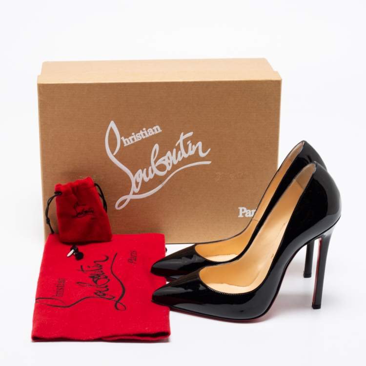 Pre Owned Christian Louboutin Black Patent Leather Pigalle Pumps Size 36.5