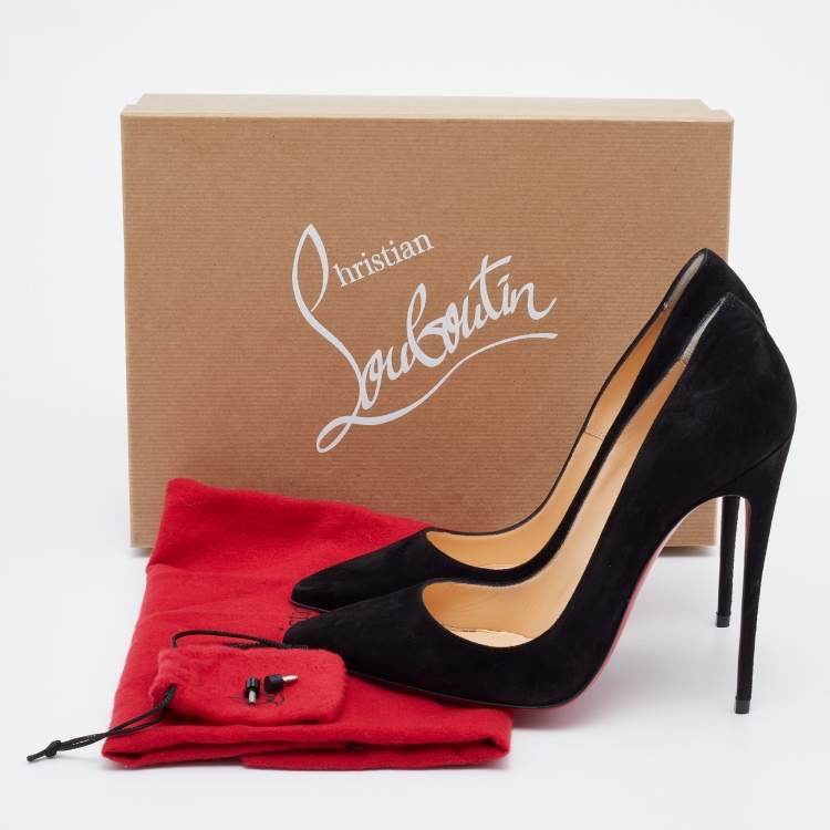 Pre Owned Christian Louboutin Black Suede Kate Pumps Size 38