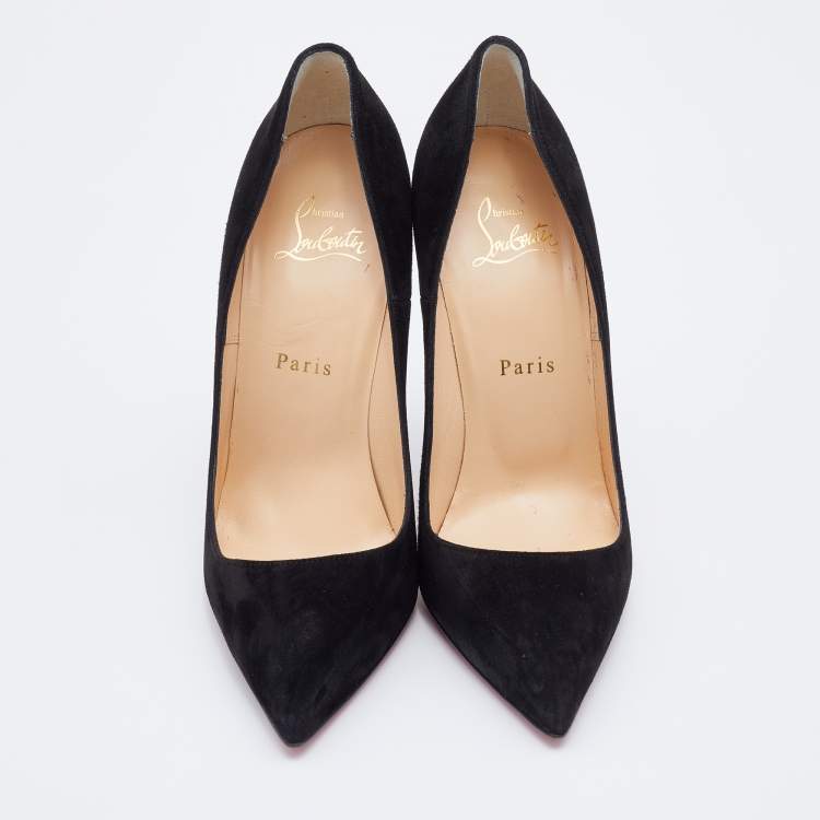 Pre Owned Christian Louboutin Black Suede Kate Pumps Size 38