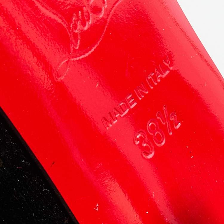 Pre Owned Christian Louboutin Black Patent Leather Very Prive Platform Pumps Size 38.5