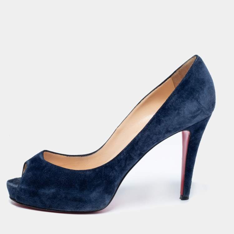 Christian Louboutin Blue Suede New Prive Pumps Size 40.5 Christian ...