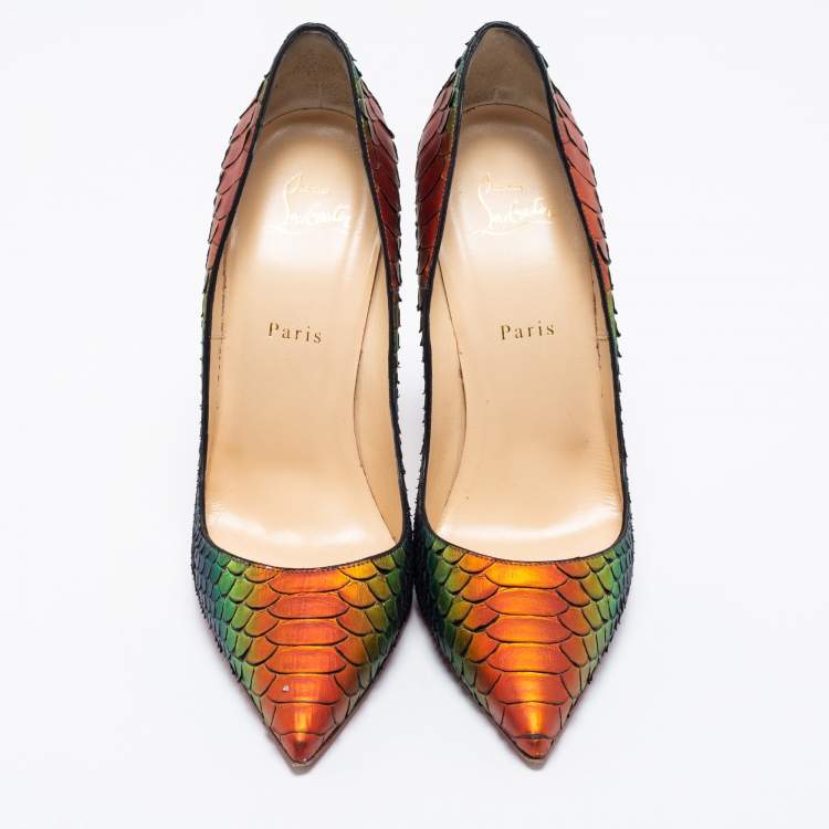 Pre Owned Christian Louboutin Multicolor Python Leather So Kate Pumps Size 41
