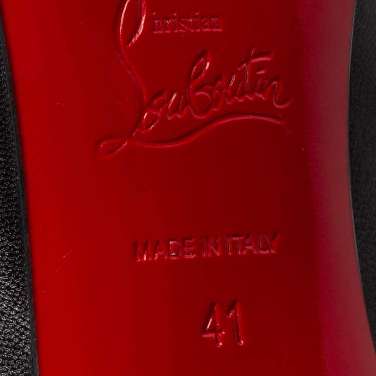 Pre Owned Christian Louboutin Black Leather Embellished Pumps Size 41