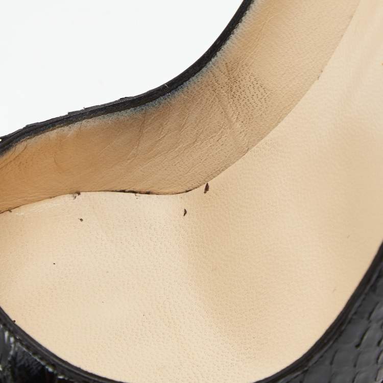 Pre Owned Christian Louboutin Black Python Leather So Kate Pumps Size 41