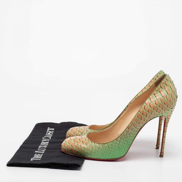 Pre Owned Christian Louboutin Multicolor Python Simple Pumps Size 41