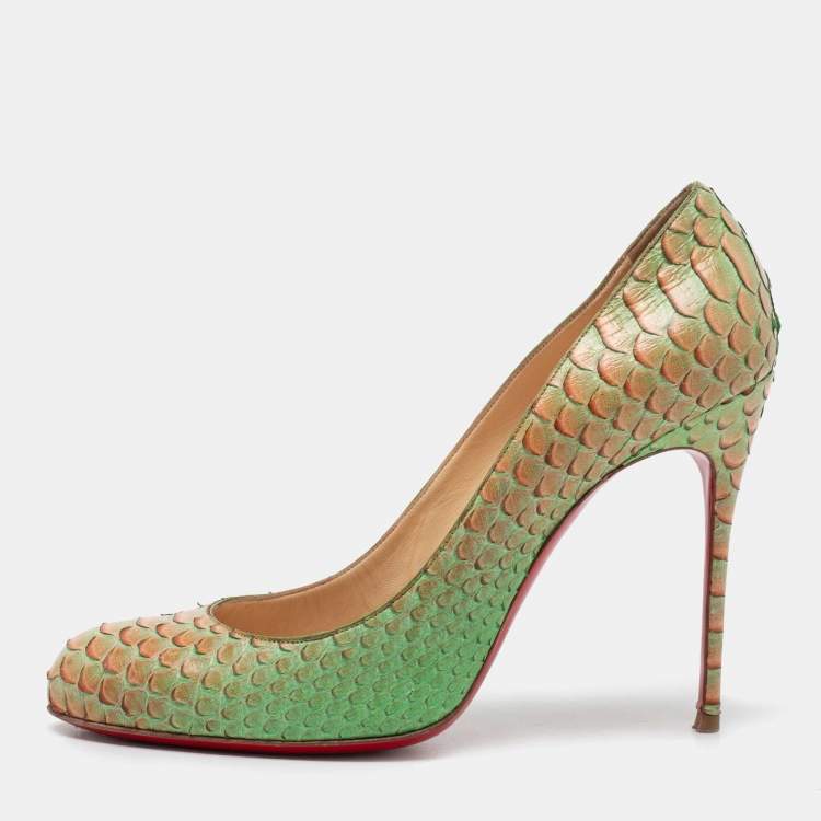 Pre Owned Christian Louboutin Multicolor Python Simple Pumps Size 41