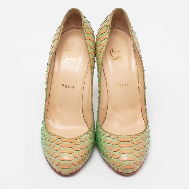 Pre Owned Christian Louboutin Multicolor Python Simple Pumps Size 41
