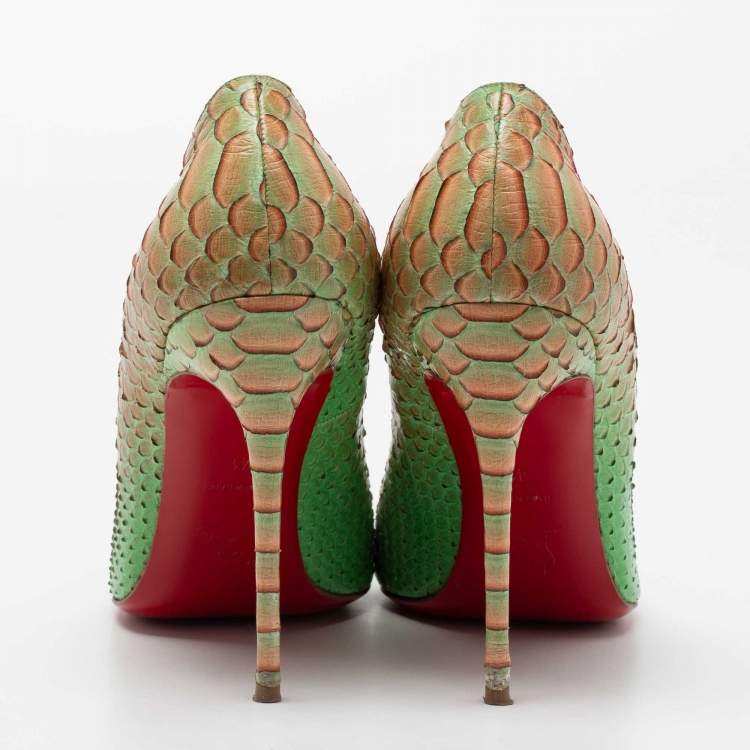 Pre Owned Christian Louboutin Multicolor Python Simple Pumps Size 41