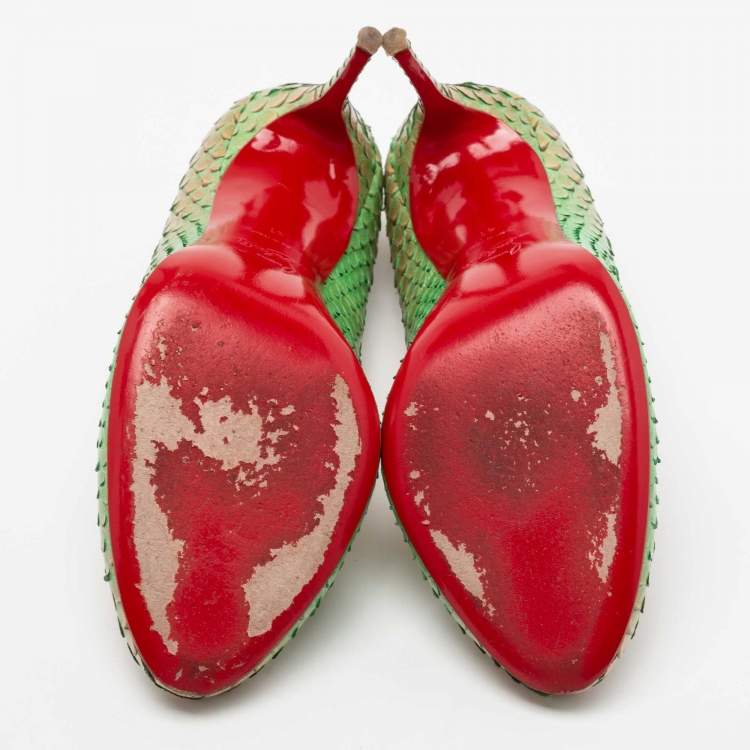 Pre Owned Christian Louboutin Multicolor Python Simple Pumps Size 41