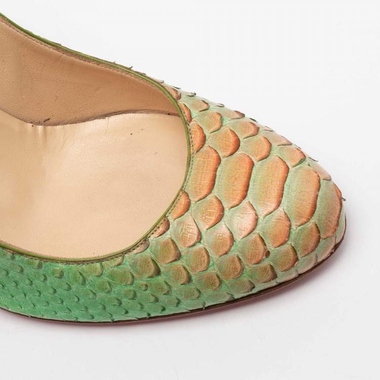 Pre Owned Christian Louboutin Multicolor Python Simple Pumps Size 41