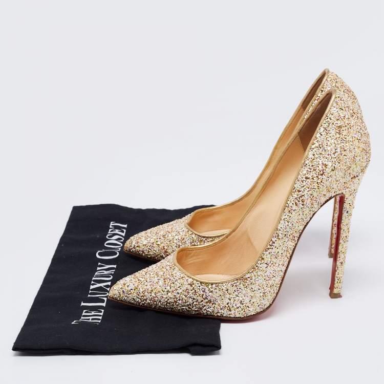 Pre Owned Christian Louboutin Multicolor Coarse Glitter Pigalle Pumps Size 41