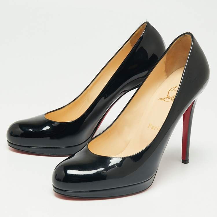 正規品】ChristianLouboutin パテントハイヒール 黒 39表示 - 靴