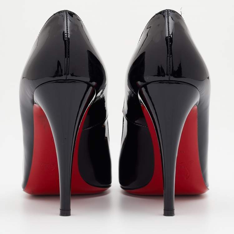 Pre Owned Christian Louboutin Black Patent Leather Fifi Pumps Size 40