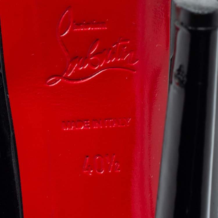 Pre Owned Christian Louboutin Black Patent Leather Bianca Platform Pumps Size 40.5