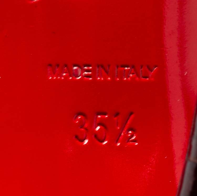 Pre Owned Christian Louboutin Dark Brown Python Leather Kate Pumps Size 35.5