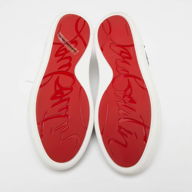 Pre Owned Christian Louboutin Green Croc-Embossed Leather Lace Up Sneakers Size 39