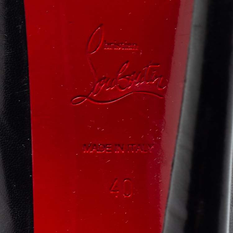Pre Owned Christian Louboutin Black Leather Daffodile Platform Pumps Size 40