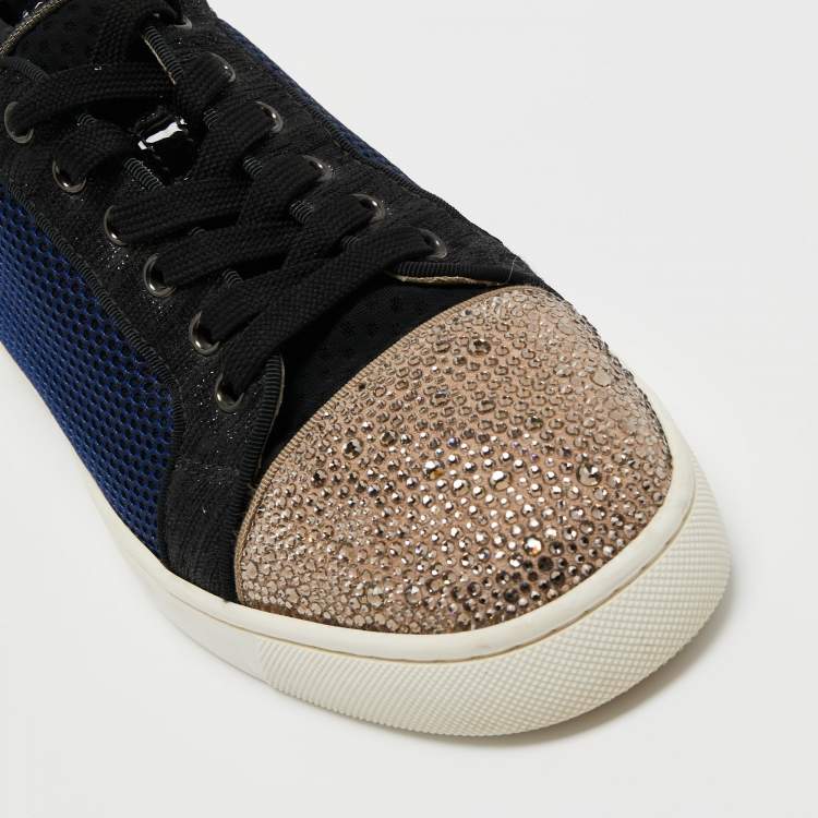 Pre Owned Christian Louboutin Tricolor Patent and Lace Orlato Low Top Sneakers Size 42