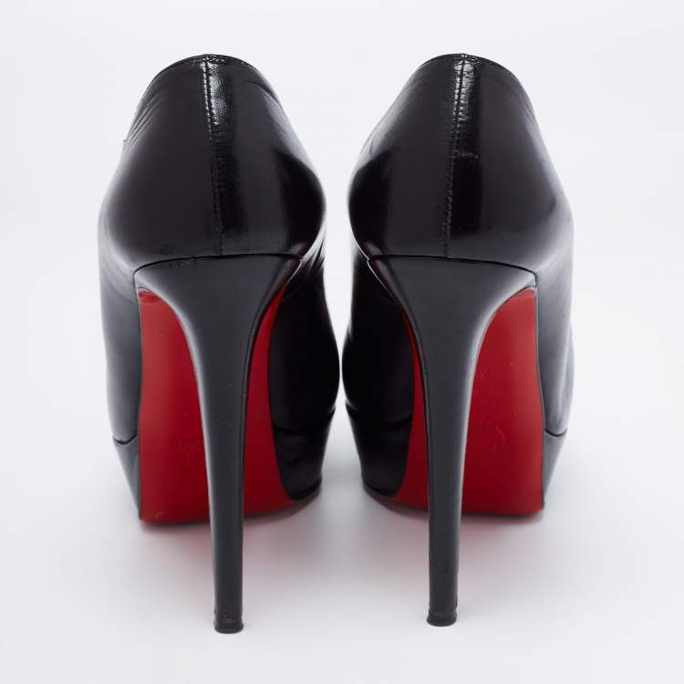 Pre Owned Christian Louboutin Black Leather Bianca  Pumps Size 38.5 