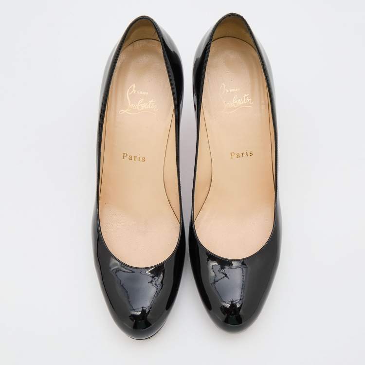 Pre Owned Christian Louboutin Black Patent Leather New Simple Pumps Size 39.5