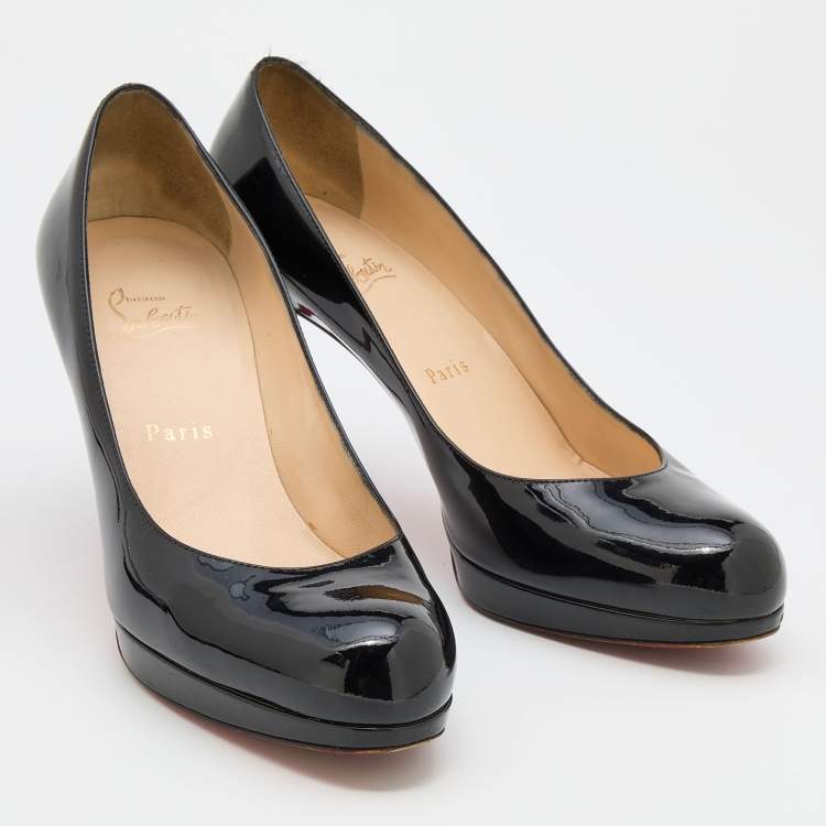 Pre Owned Christian Louboutin Black Patent Leather New Simple Pumps Size 39.5