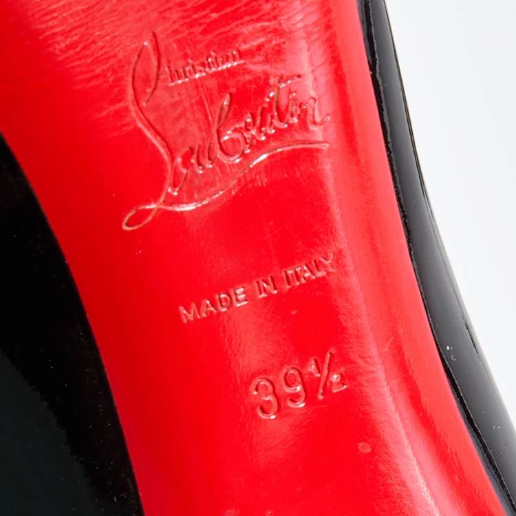 Pre Owned Christian Louboutin Black Patent Leather New Simple Pumps Size 39.5