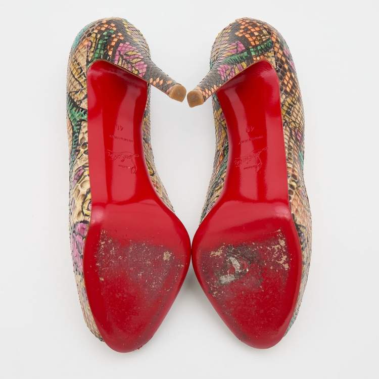 Pre Owned Christian Louboutin Multicolor Python New Very Prive Pumps Size 40