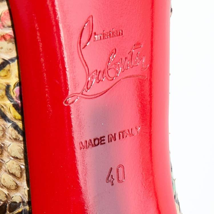 Pre Owned Christian Louboutin Multicolor Python New Very Prive Pumps Size 40